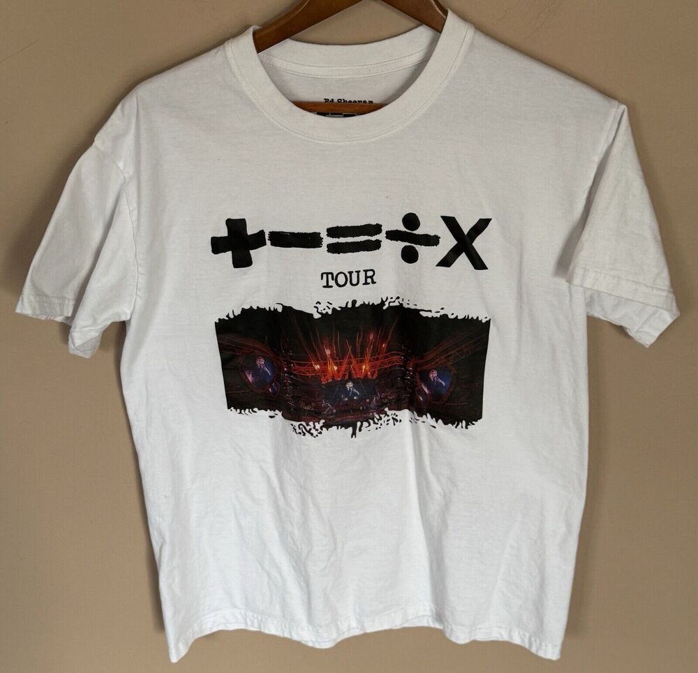 Ed Sheeran Mathematics World Tour T Shirt Size M Band Top White